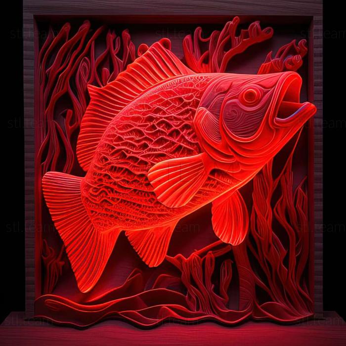 3D модель Красная неоновая рыба (STL)